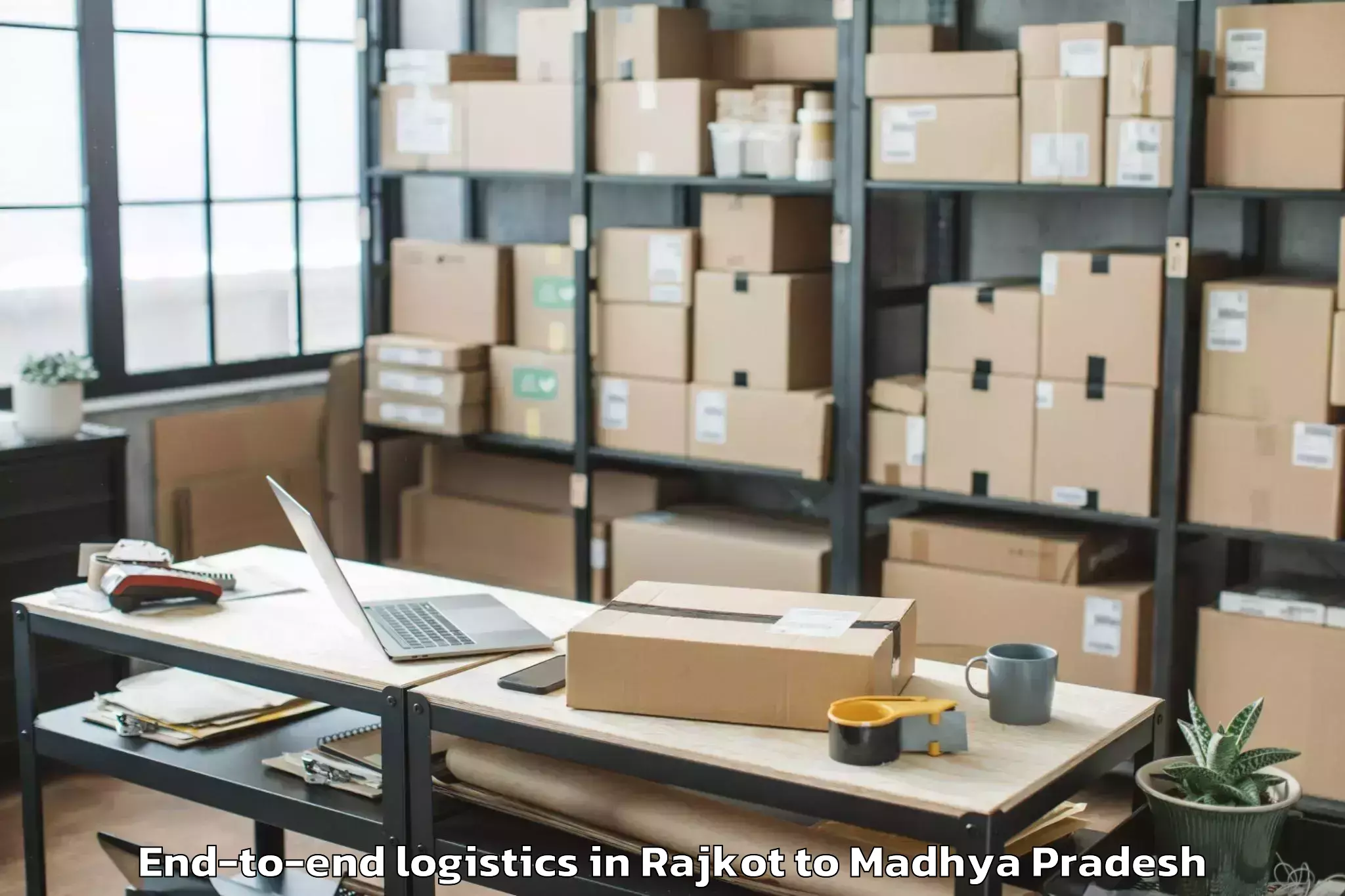 Hassle-Free Rajkot to Malwanchal University Indore End To End Logistics